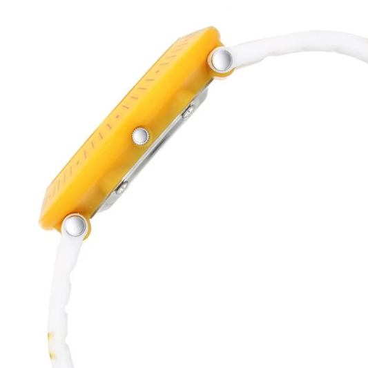 Zoop Yellow Dial White Strap Girls Kids Analog Watch 26007PP11W