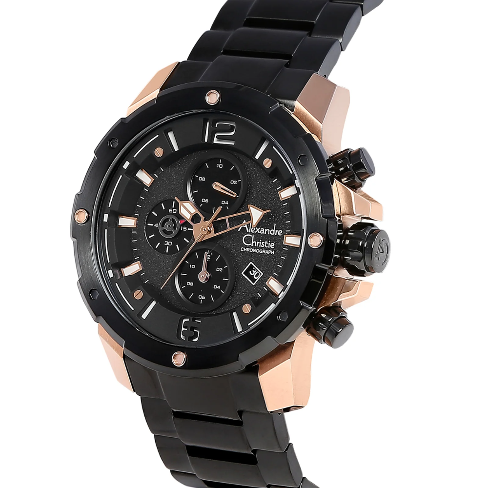 Alexandre Christie Chronograph Black Men's Watch 6410MCBBRBA