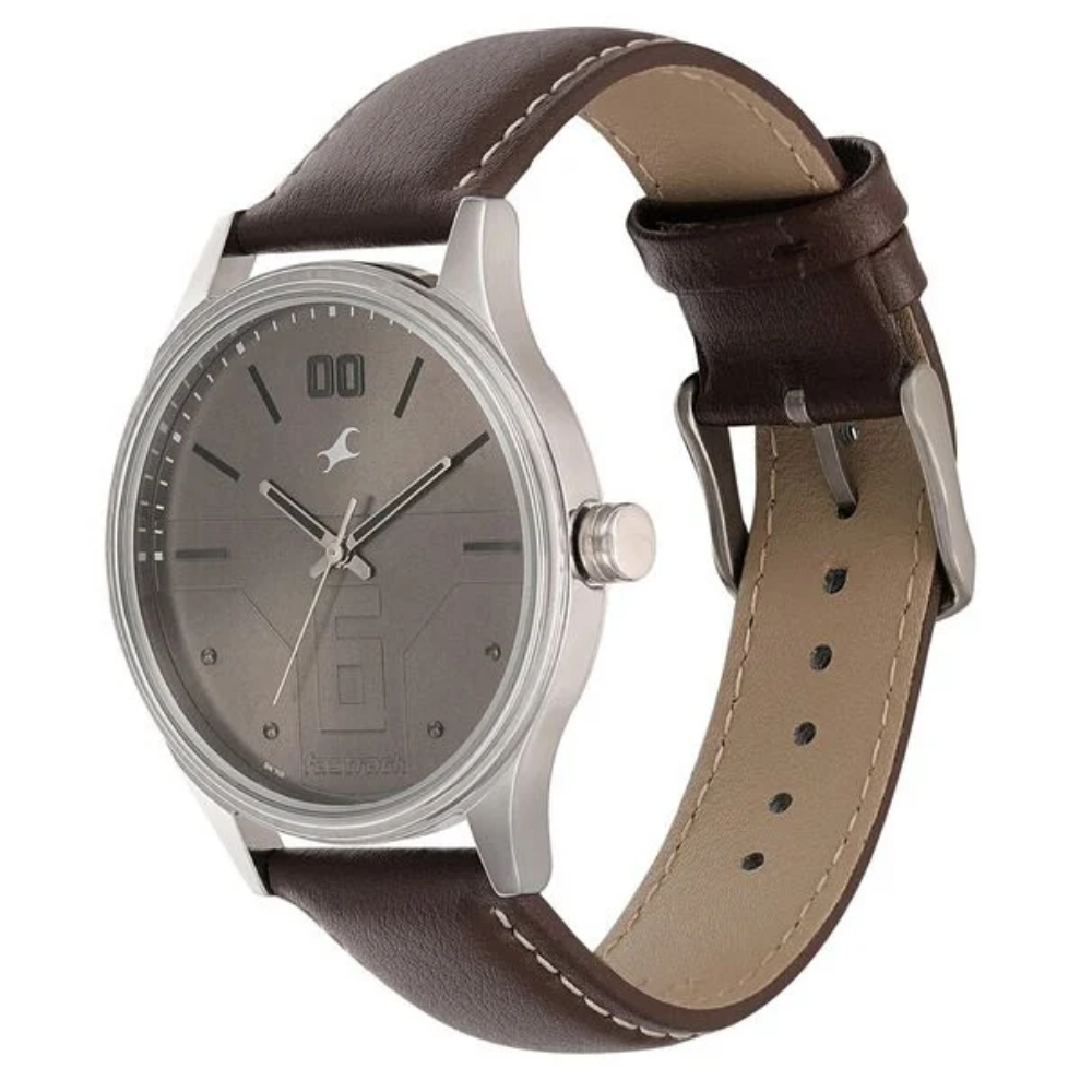 Fastrack Bare Basics Quartz Analog Brown Dial Watch for Guys 3247SL01