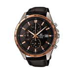 Casio Black Leather Strap Men's Watch EFR-512L-1AV, EFR-512L-8AV | 10399155