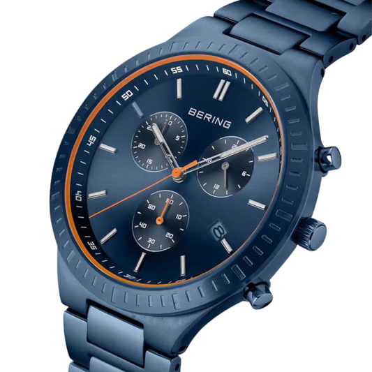 BERING Titanium Chronograph Blue Men's Watch 11743-797