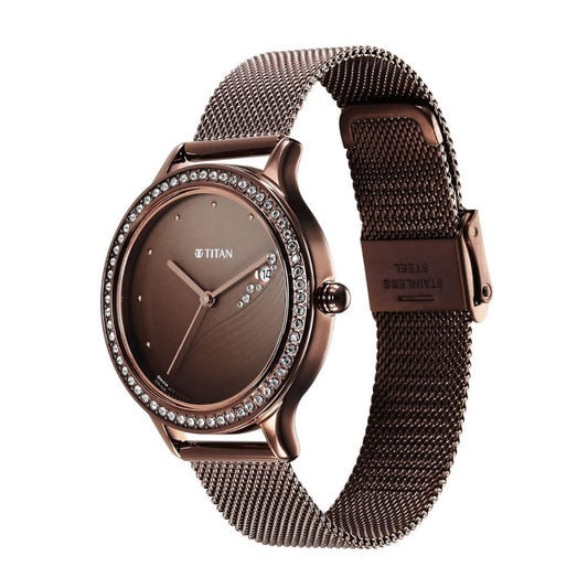 Titan Glam It Up Brown Women's Watch 2634QM01