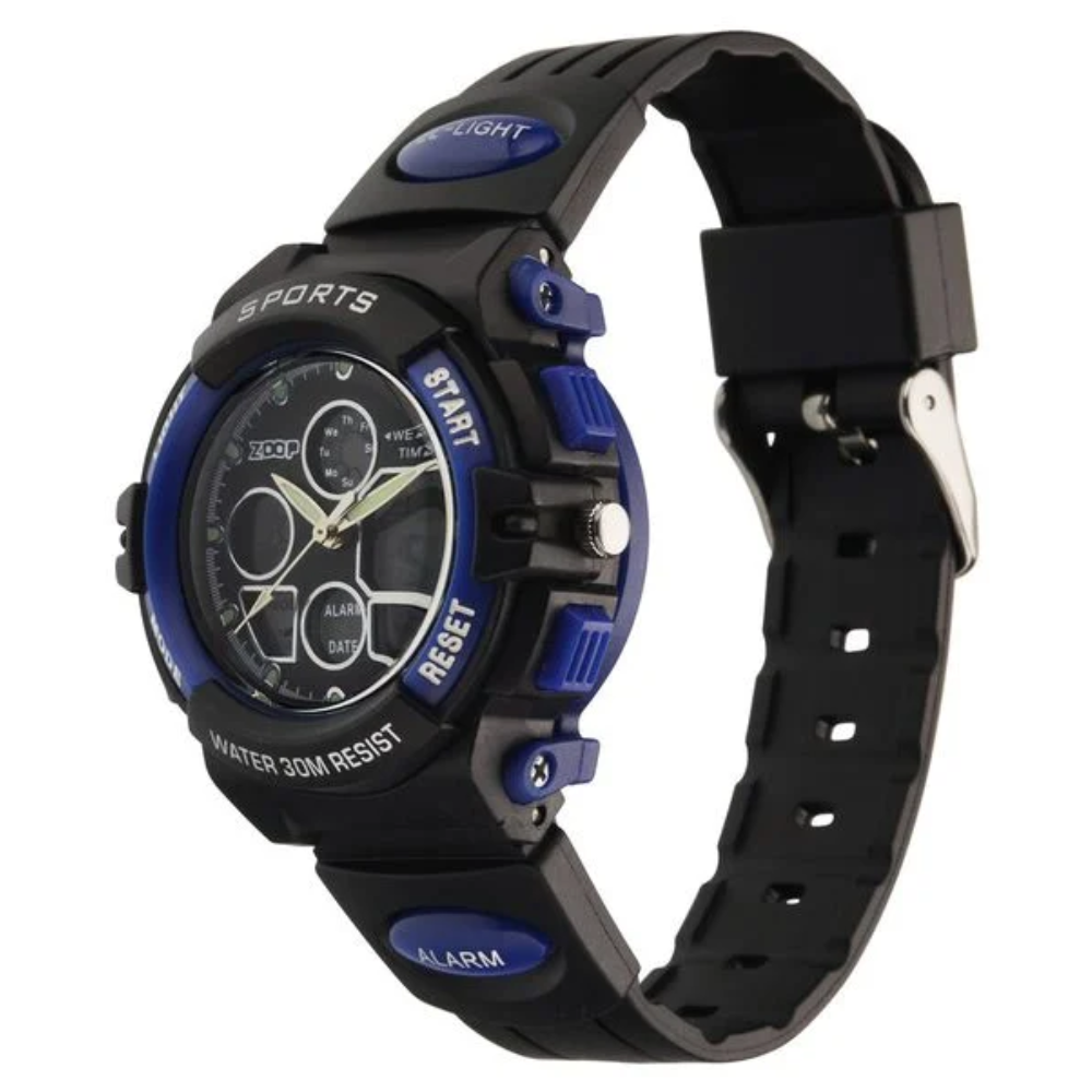 Zoop Black Dial Black Strap Boys Kids Analog Digital Watch NT16033PP02