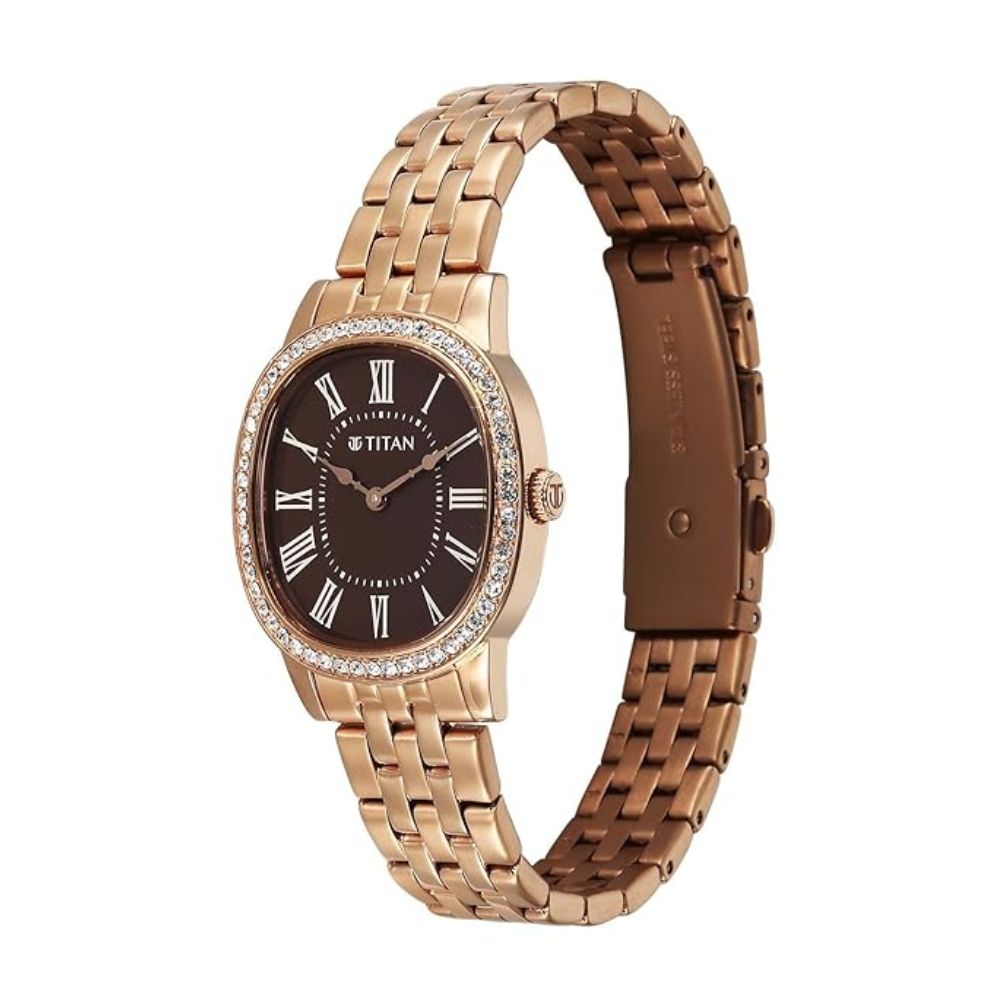 Titan Glamour Brown Women's Watch 95332WM01