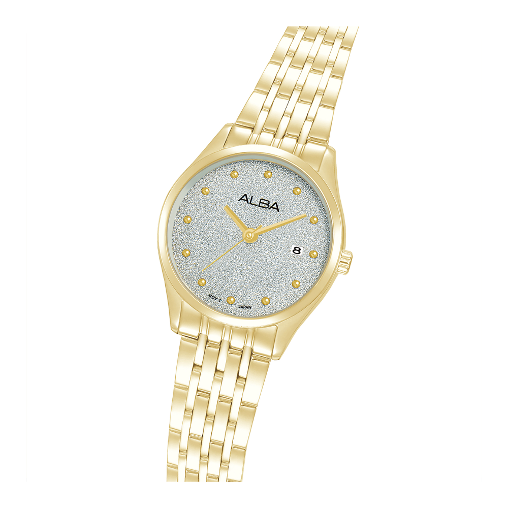 ALBA Classic Silver Dial Gold Bracelet Watch AH7EY4X1