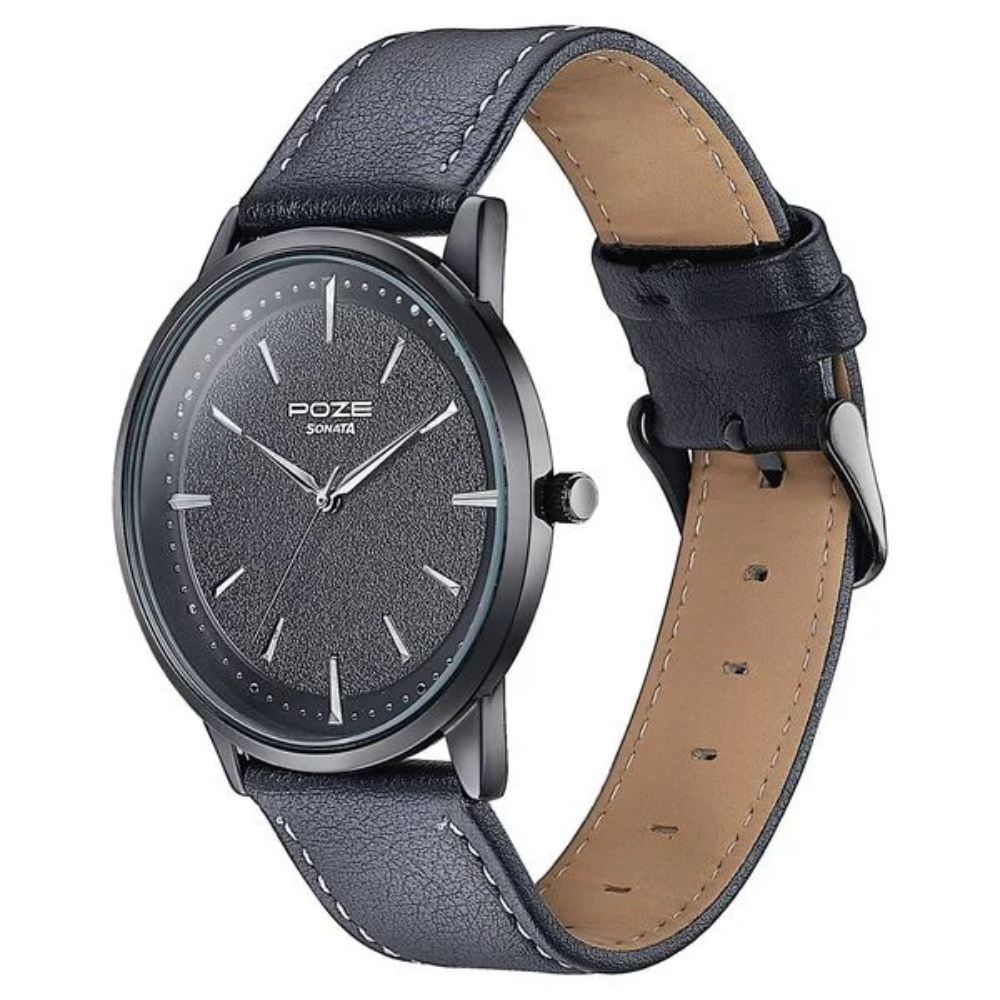 Sonata Poze Black Dial Men's Watch SP70054NL01