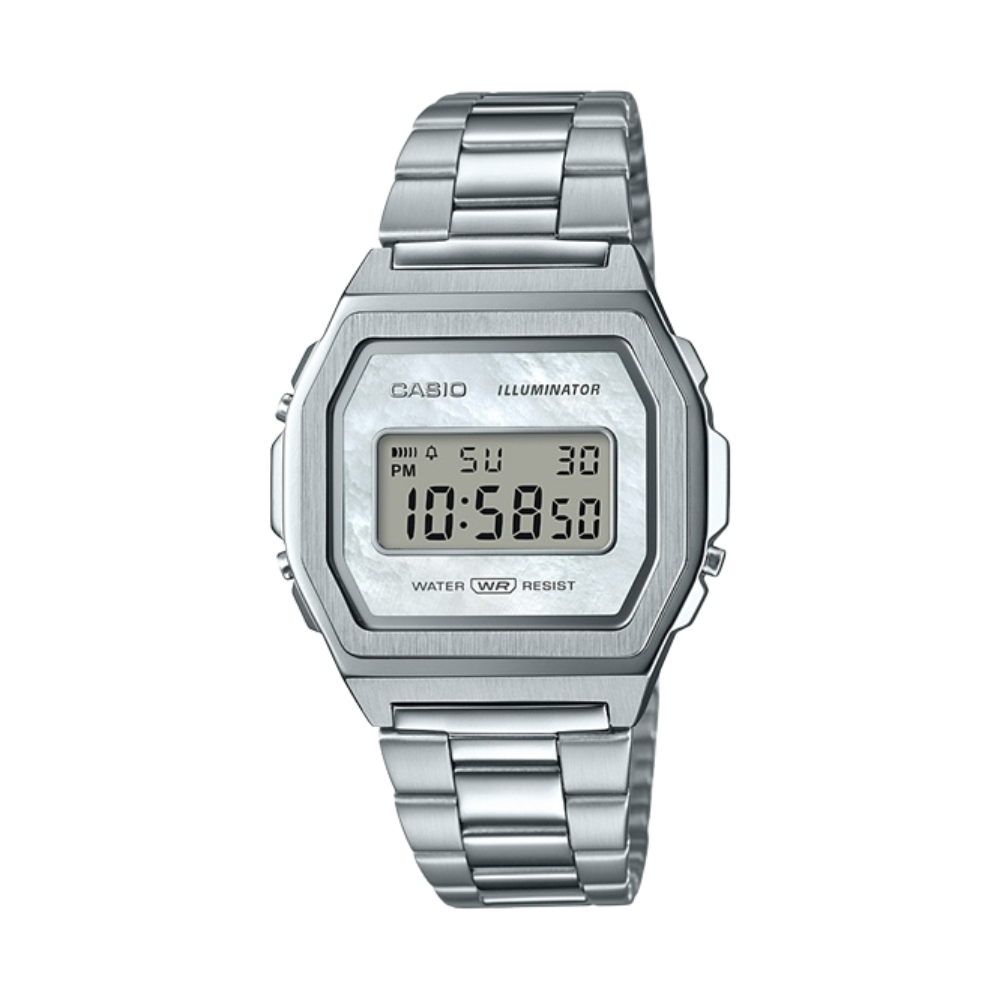 Casio Silver Metal Strap Men's Watch for A1000D-7 | 10595503