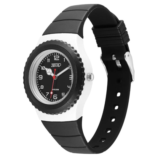 Zoop Girls Kids Black Dial Black Strap Analog Watch 16031PP01W