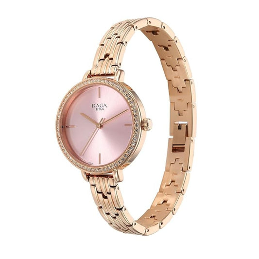Titan Raga Showstopper Rose Gold Women's Watch 95286WM01