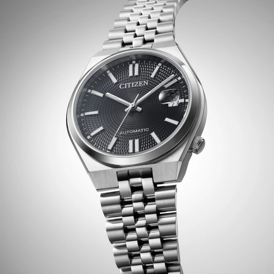 Citizen Mechanical Black Dial Men's Automatic Analog Stainless Steel Watch NK0030-51E