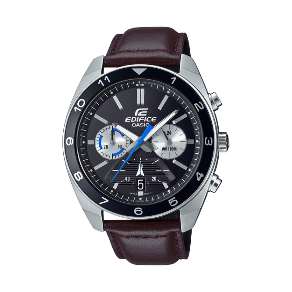 Casio Brown Leather Strap Men's Watch for EFV-590L-1AV | 10599521
