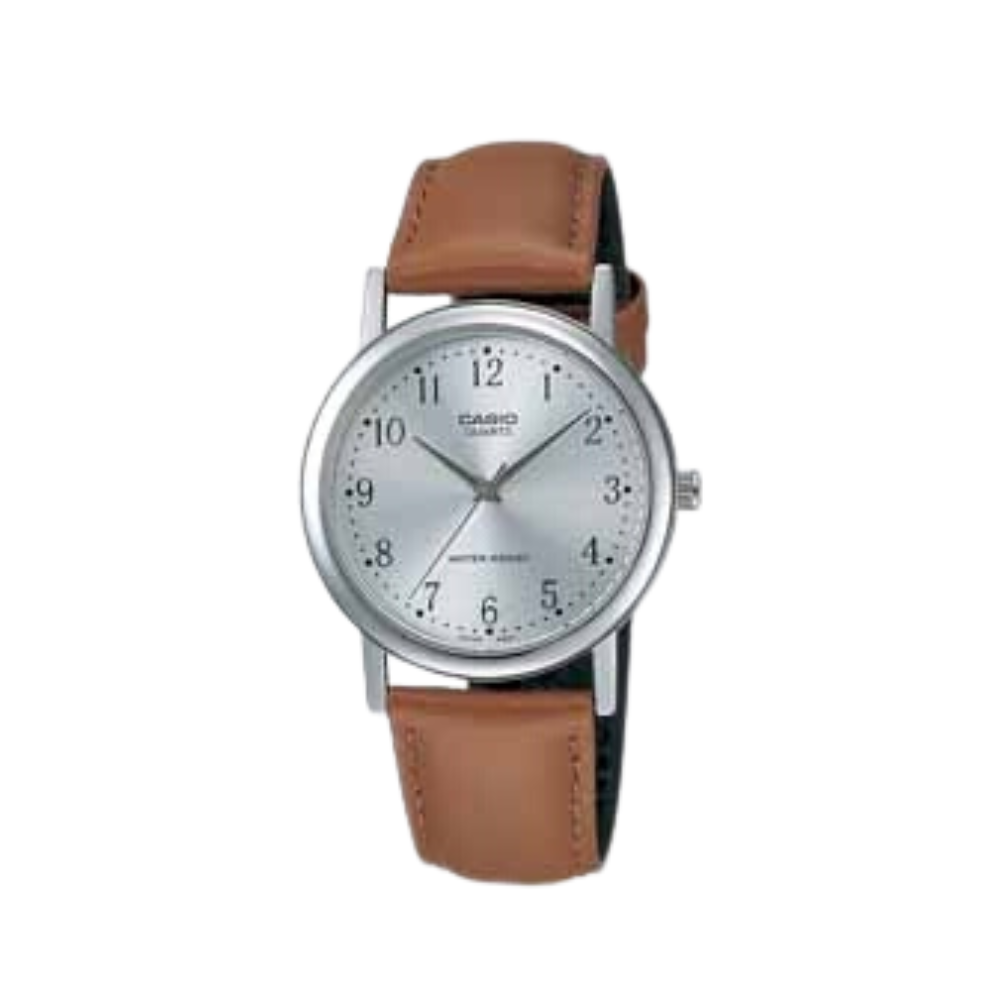 Casio Brown Leather Strap Men's Watch MTP-1095E-7B | 10012341