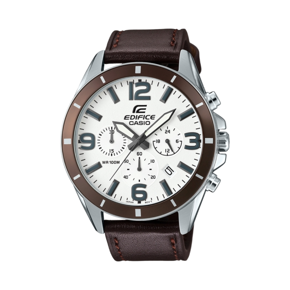 Casio Brown Leather Strap Men's Watch EFR-553L-7BV | 10516612