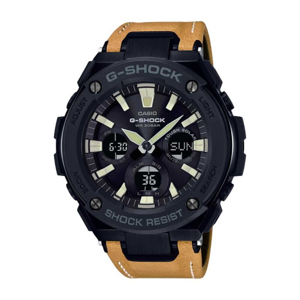 Casio Brown Leather Strap Men's Watch GST-S120L-1B, GST-W120L-1B | 10538349