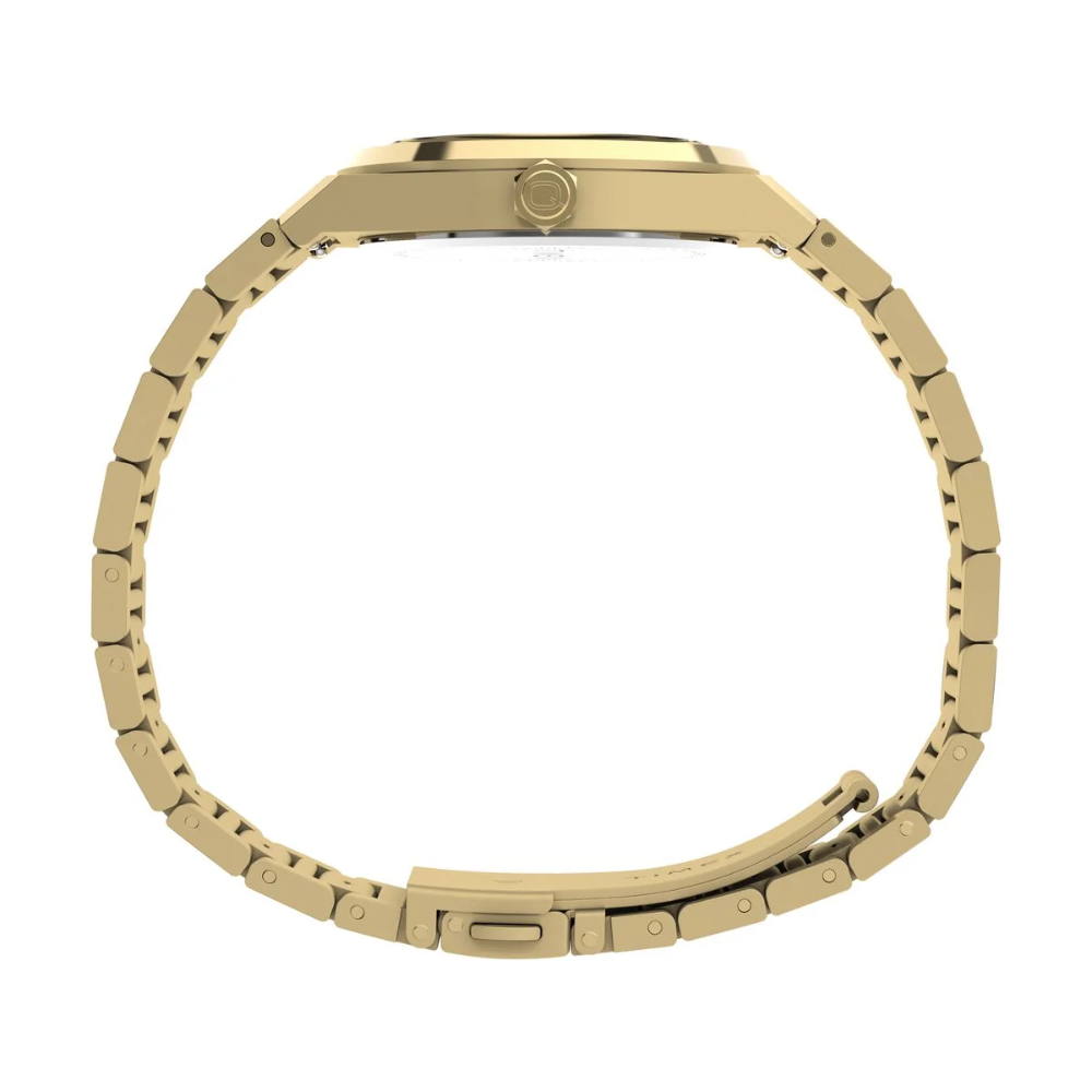 Timex Q Round Gold Dial Analogue Women's Watch - TW2Y82000UJ