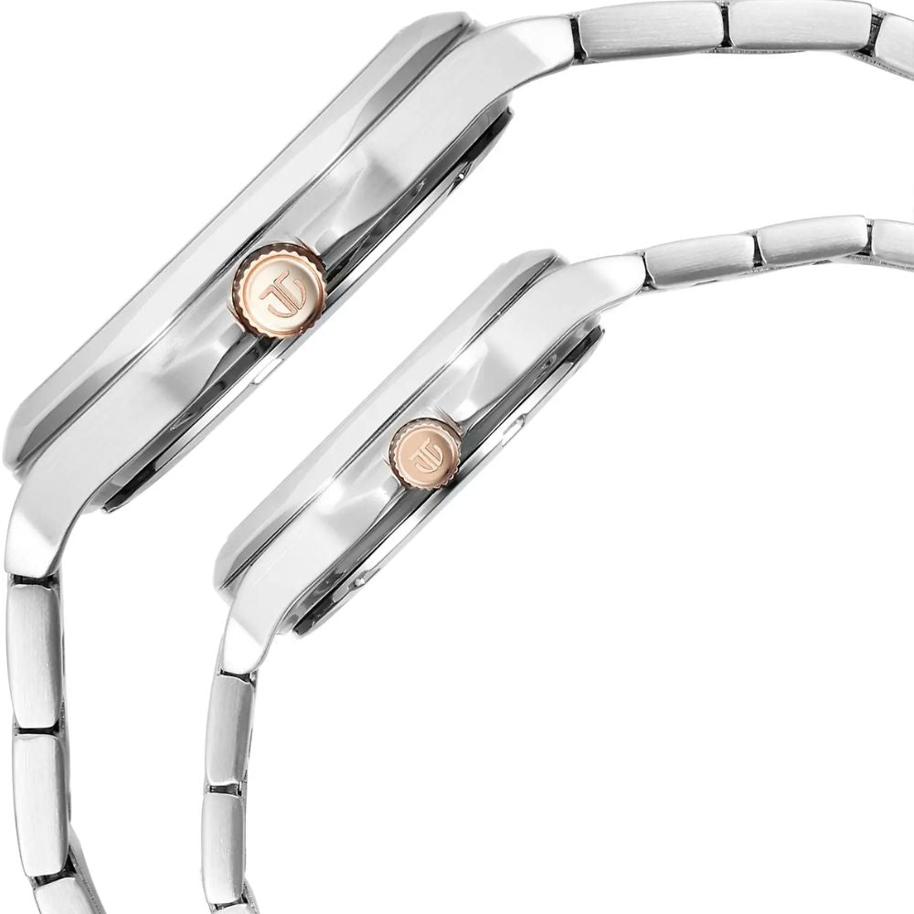 Titan Bandhan Silver & Rose Gold Couple Watch 17672596KM01