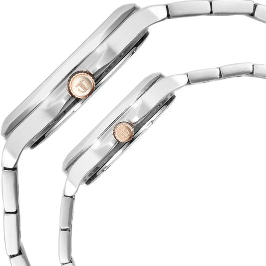 Titan Bandhan Silver & Rose Gold Couple Watch 17672596KM01