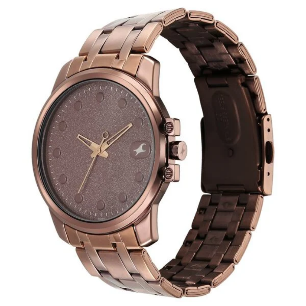 Fastrack Pulse Brown Dial Quartz Analog Watch for Guys 3314QM02