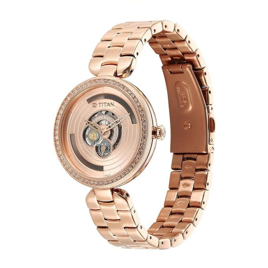 Titan Abstract Rose Gold Women's Watch 95229WM01