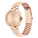 Calvin Klein Twisted Bezel Rose Gold Dial Women's Analog Watch 25100095