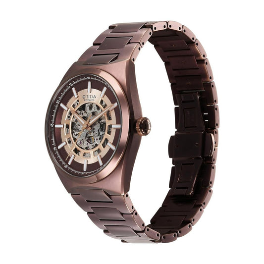 Titan Nexus Brown Men's Watch 90221QM01