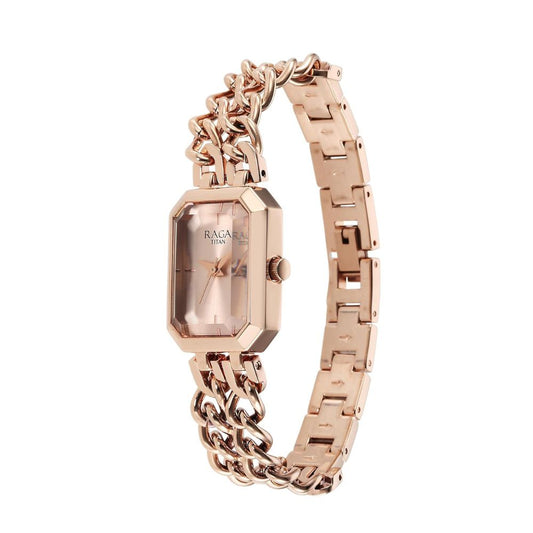Titan Raga Showstopper Rose Gold Women's Watch 95283WM01