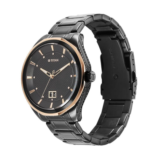 Titan Regalia Opulent Black Men's Watch 1829KM04