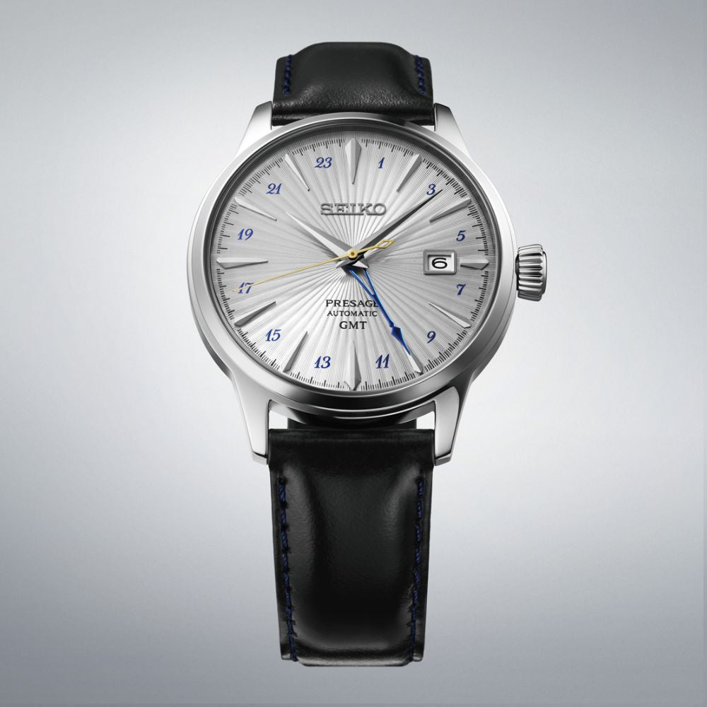Seiko Presage Cocktail Time GMT Silver Men's Watch SSK049J1