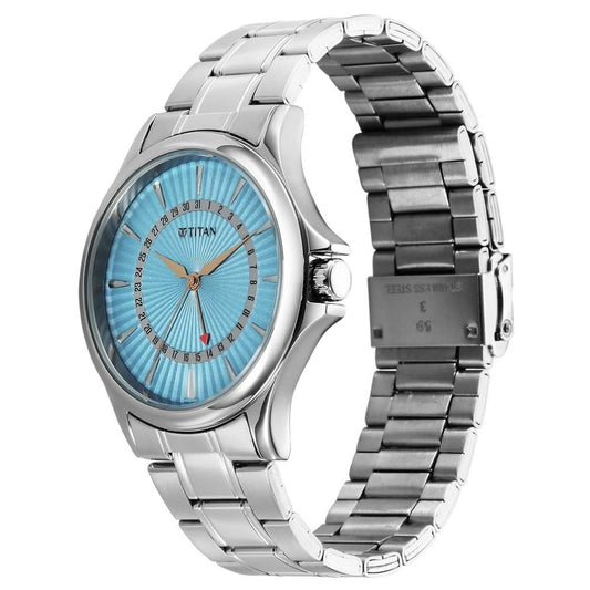 Titan Karishma Blue Dial Men's Watch 10038SM01