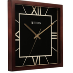 Titan Black & Timber Wooden Brown Dial Wall Clock W0090WA01
