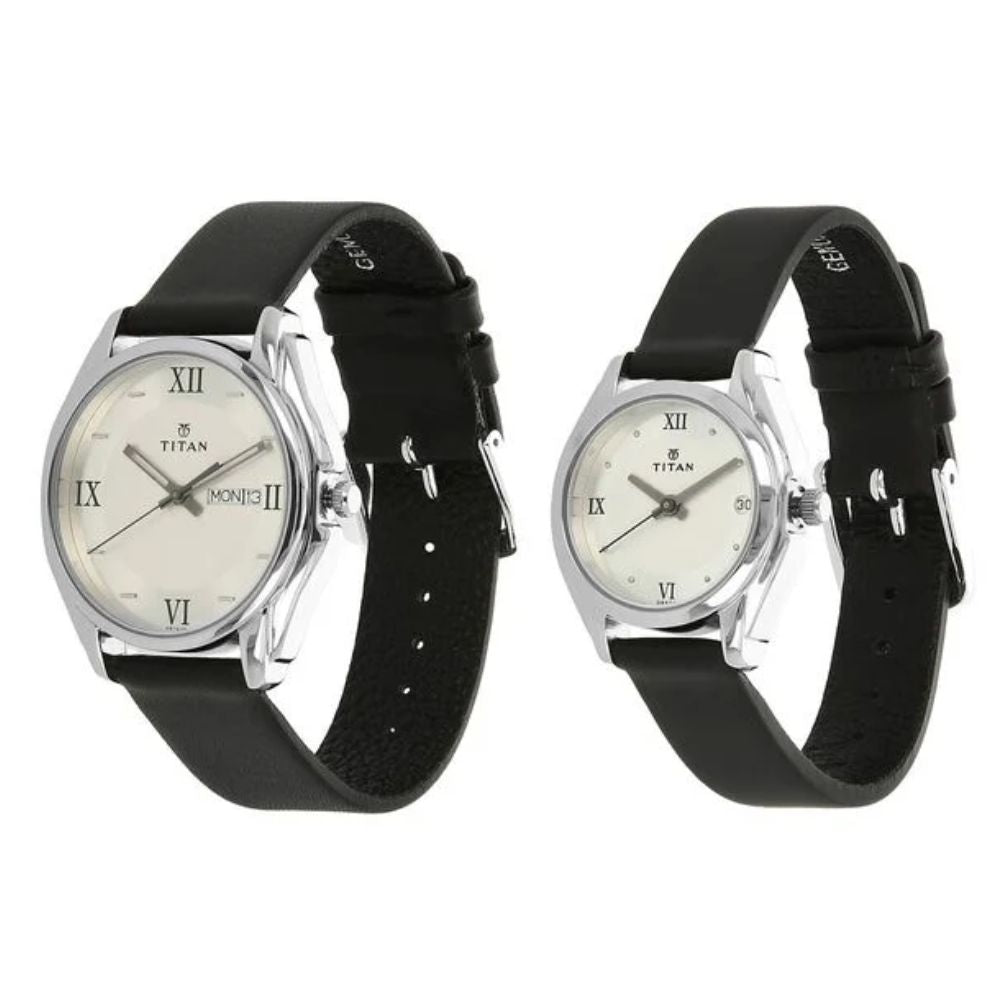 Titan Silver Couple Watch 15782489SL03