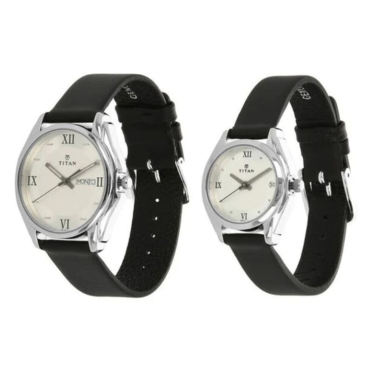 Titan Silver Couple Watch 15782489SL03