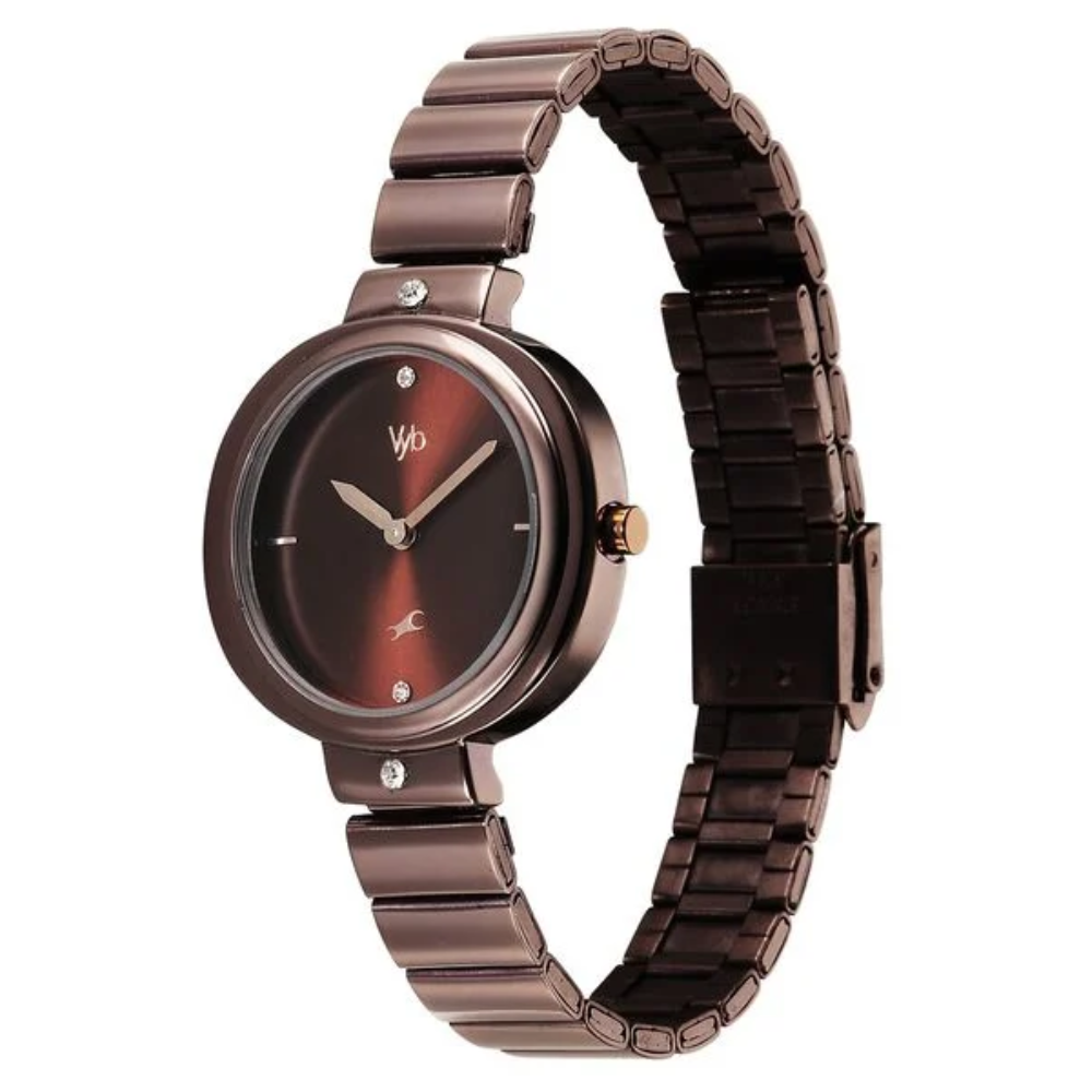 Fastrack Vyb Diva Brown Dial Girls' Watch FV60075QM01