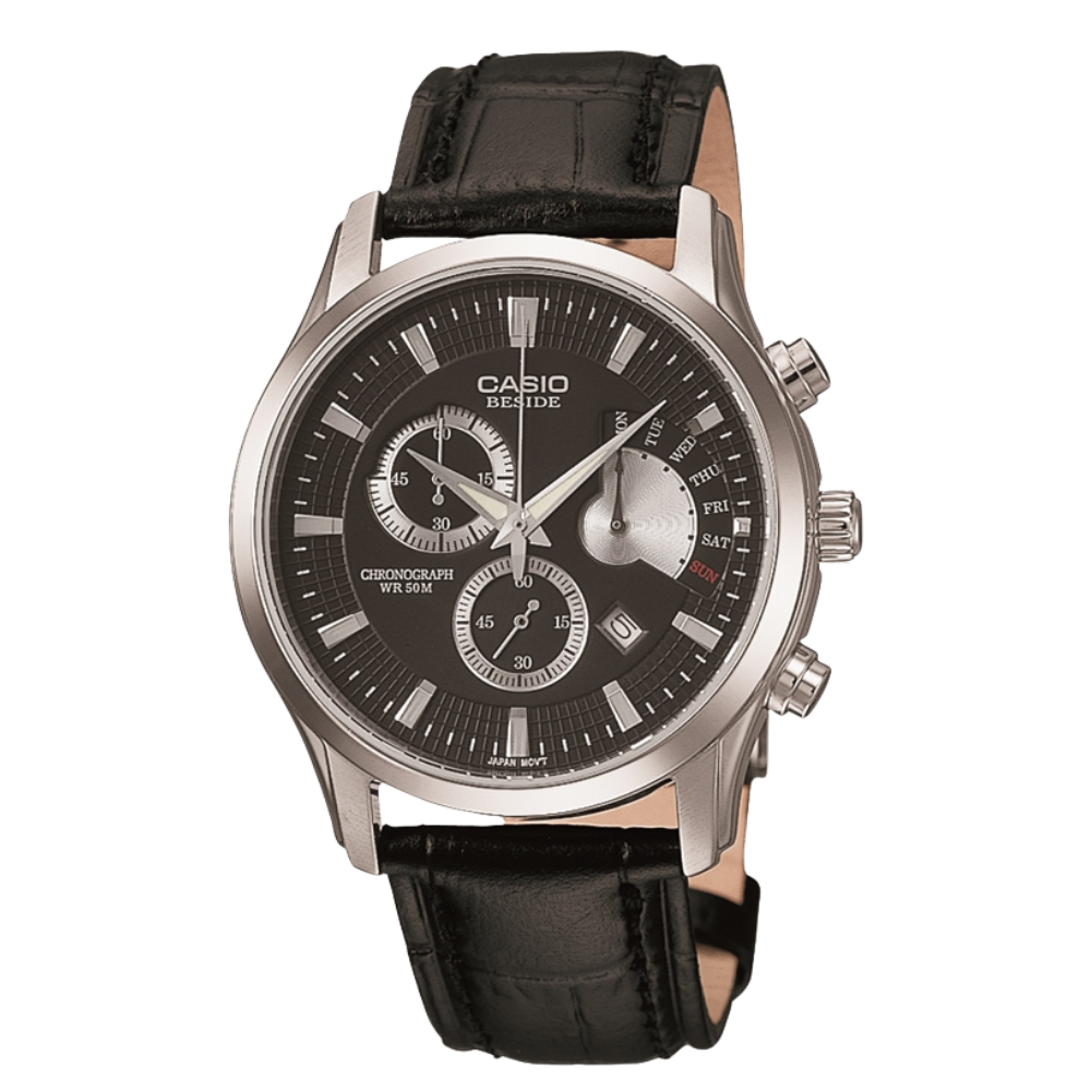 Casio Black Leather Strap Men's Watch BEM-501L-1AV | 10249731