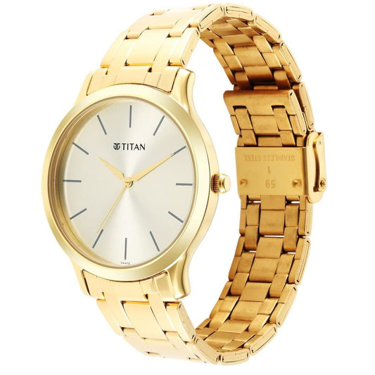 Titan Karishma Champagne Dial Men's Watch 1825YM08