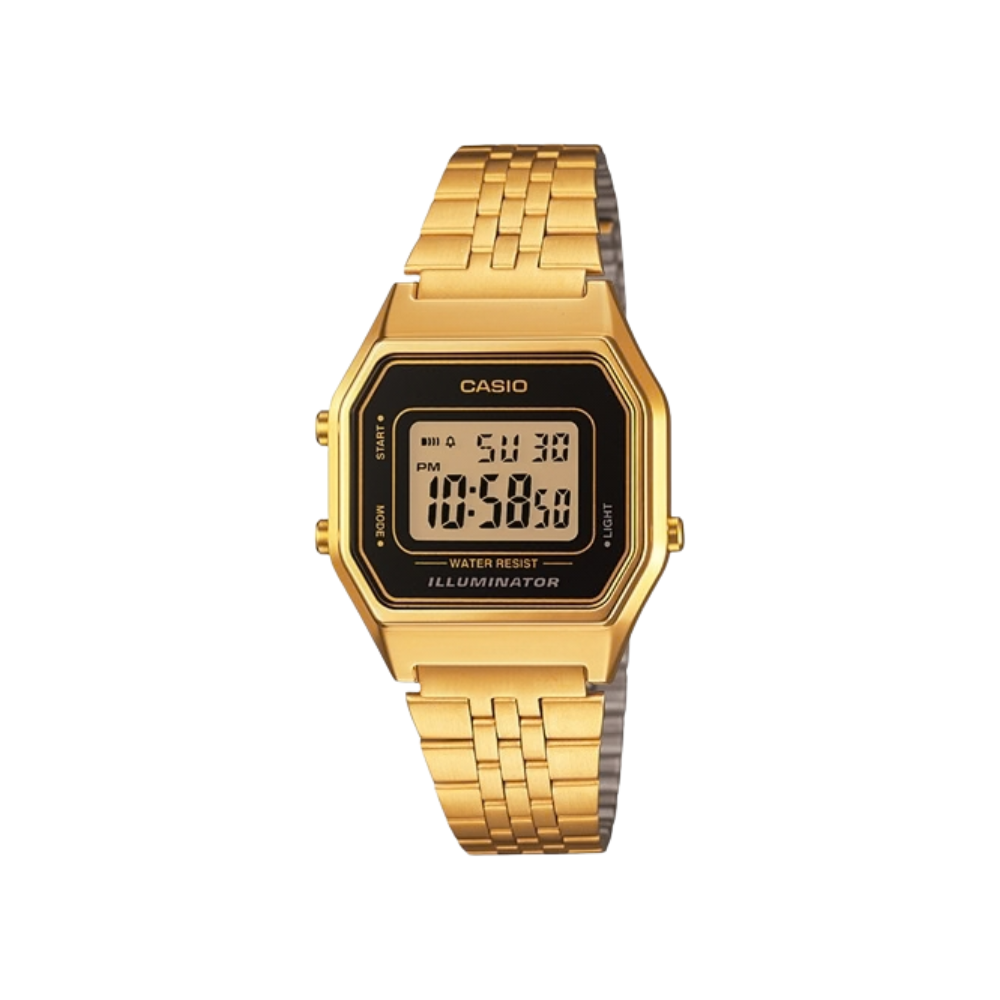 Casio Gold Stainless Steel Strap Women's Watch LA680WEGA-1, LA680WEGA-1B | 10454028