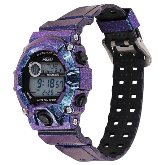 Zoop Digital Watch Digital Dial Blue Sheen Strap Boys Kids 16051PP01