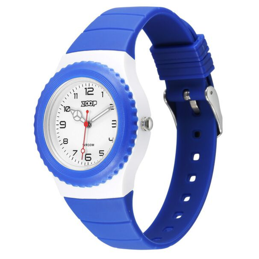 Zoop White Dial Blue Strap Girls Kids Analogue Watch 16031PP03W