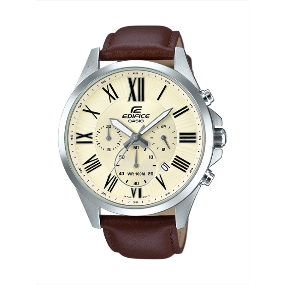 Casio brown leather strap men's watch EFV-500L-7AV | 10527787