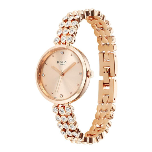 Titan Raga Showstopper Rose Gold Women's Watch 95262WM01
