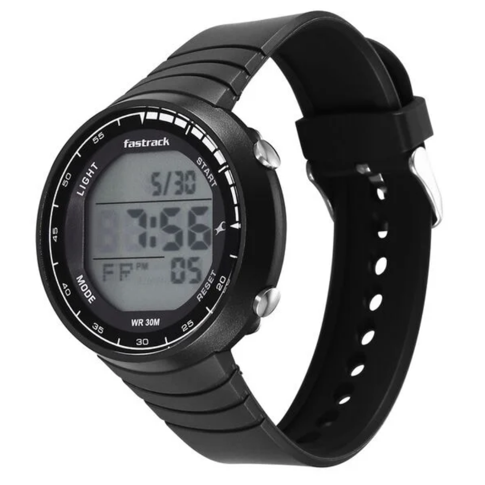 Fastrack StreetStyle Digital Dial Black Polyether Strap Watch For Unisex 68041PP02