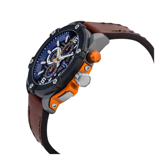 Alexandre Christie Men's Chronograph Blue Dial Watch 6613MCLEPBUOR