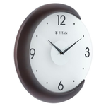 Titan Wooden Half Moon White Dial Wall Clock NSW0033WA01