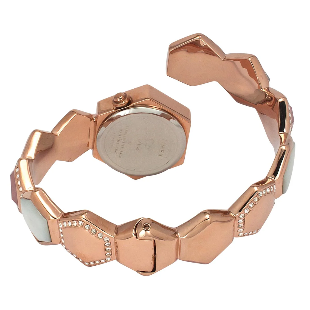 Timex Fria Collection Pink Hexagon Dial Analogue Women's Watch TWEL17903