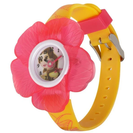 Zoop Disney Princess White Dial Yellow Strap Analogue Watch for Girls Kids NSC4006PP05
