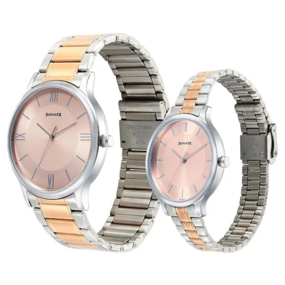Sonata Pair Pink Dial Couple's Watch NT17710587050KM01