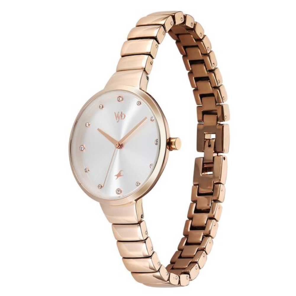 Fastrack Vyb Enigma Silver Dial Girls' Watch FV60074WM01