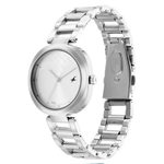 Fastrack Stunners Silver Dial Quartz Analog Watch for Girls- 6247SM02