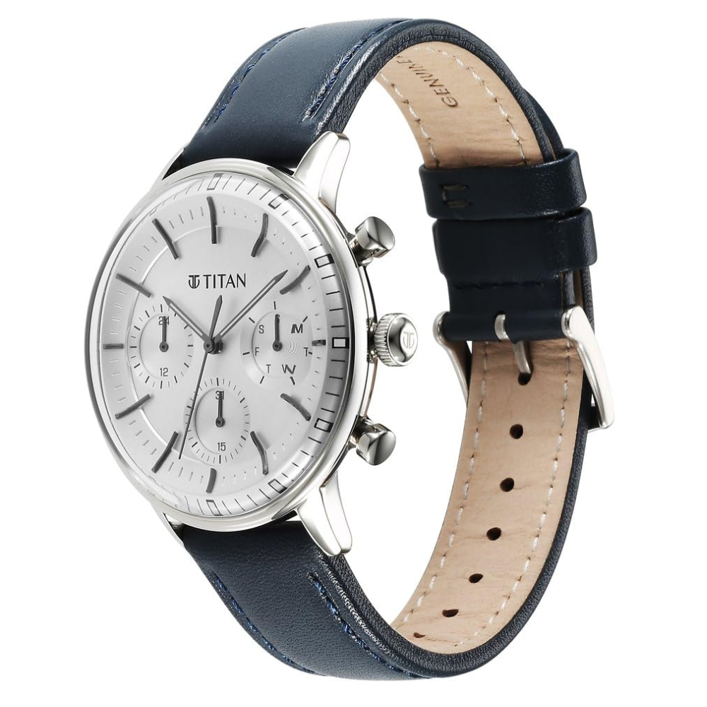 Titan Light Leathers Silver Men's Watch 90171SL01
