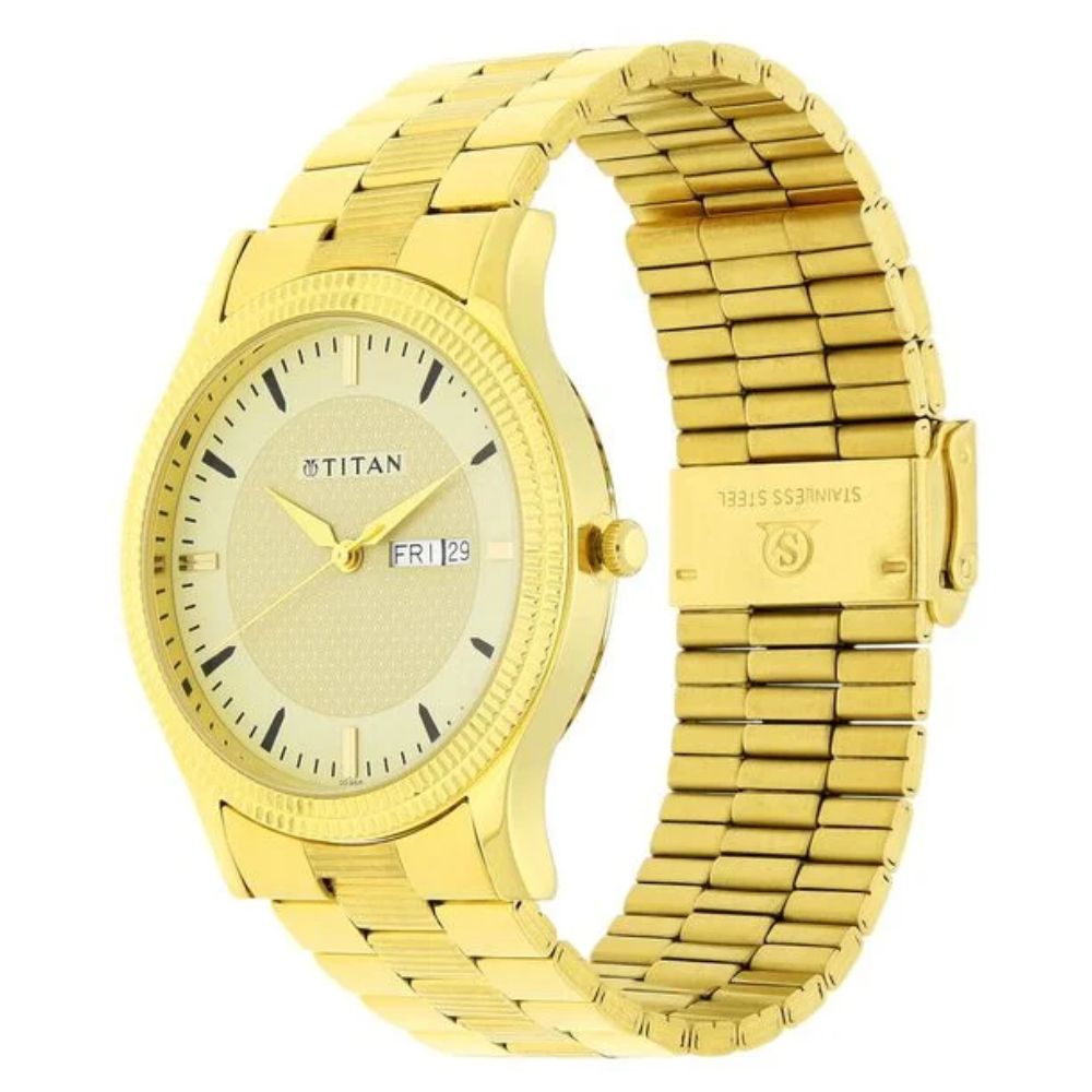 Titan Analog Gold Men's Watch 1650YM04